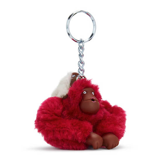 Kipling Mom And Baby Sven Monkey Keychain Accessories Raspberry Dream | AU 1951VR